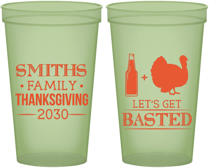 Custom Thanksgiving 22 oz Glow In The Dark Cups - Lets Get Basted | 260008