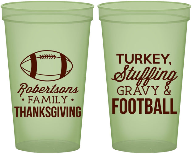 Custom Thanksgiving 22 oz Glow In The Dark Cups - Football Turkey | 260010