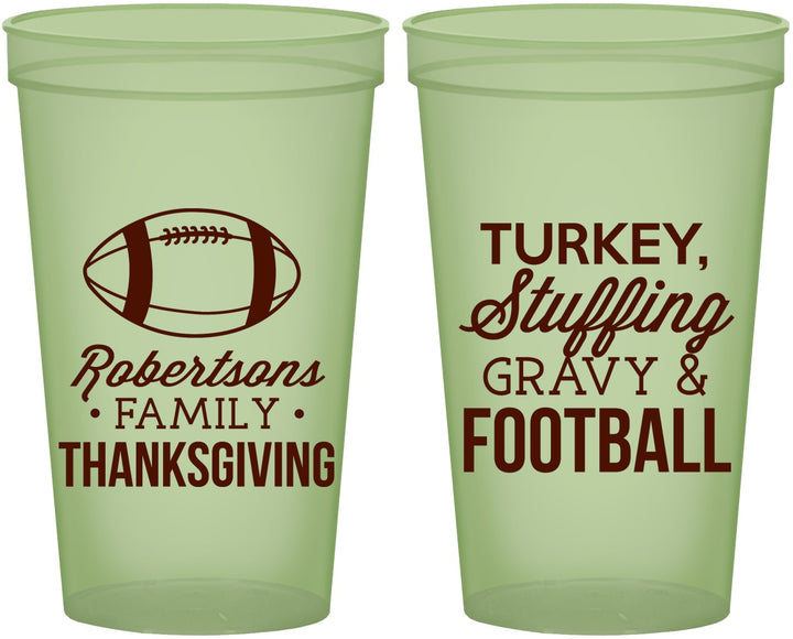 Custom Thanksgiving 22 oz Glow In The Dark Cups - Football Turkey | 260010