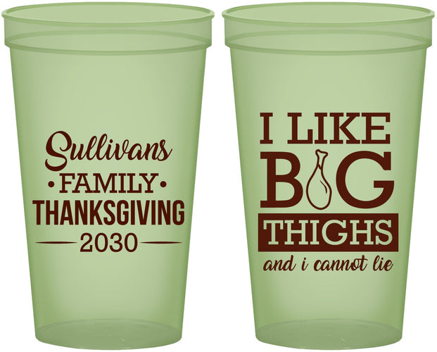 Custom Thanksgiving 22 oz Glow In The Dark Cups - Big Thighs | 260011