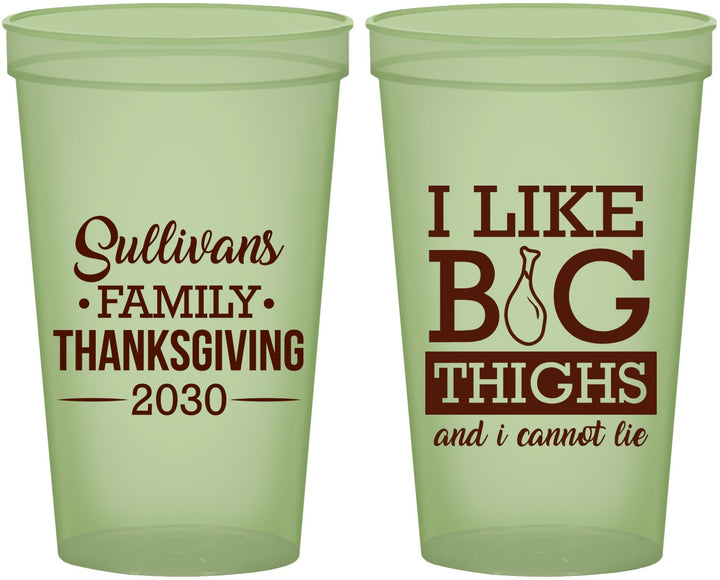 Custom Thanksgiving 22 oz Glow In The Dark Cups - Big Thighs | 260011