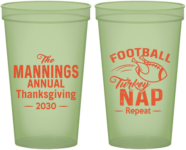 Custom Thanksgiving 22 oz Glow In The Dark Cups - Football Turkey | 260012