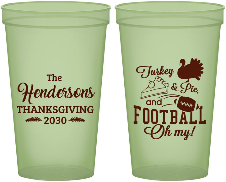 Custom Thanksgiving 22 oz Glow In The Dark Cups - Football Turkey | 260014