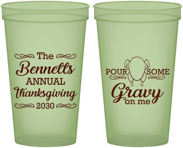 Custom Thanksgiving 22 oz Glow In The Dark Cups - Turkey Gravy | 260015