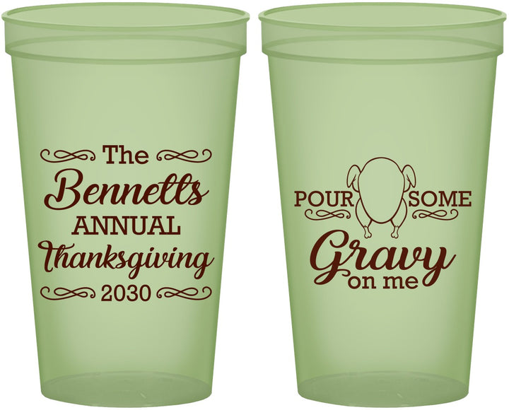Custom Thanksgiving 22 oz Glow In The Dark Cups - Turkey Gravy | 260015