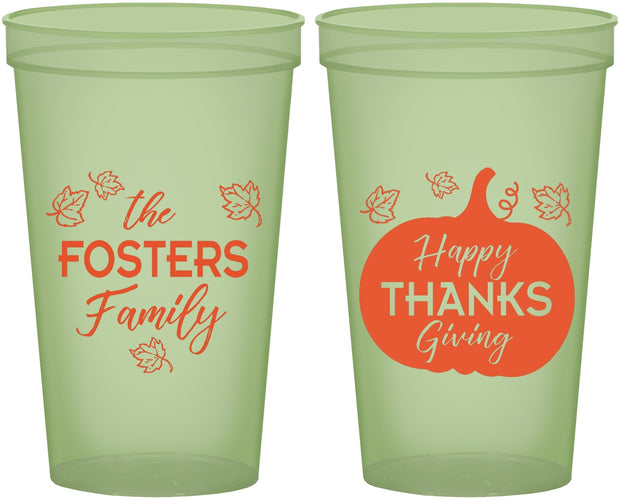 Custom Thanksgiving 22 oz Glow In The Dark Cups - Pumpkin | 260016