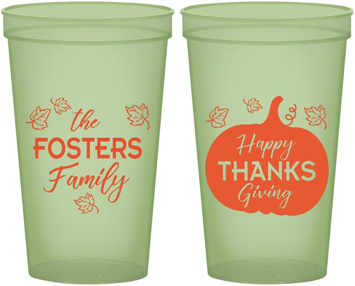 Custom Thanksgiving 22 oz Glow In The Dark Cups - Pumpkin | 260016