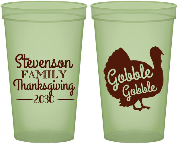 Custom Thanksgiving 22 oz Glow In The Dark Cups - Gobble Turkey | 260018