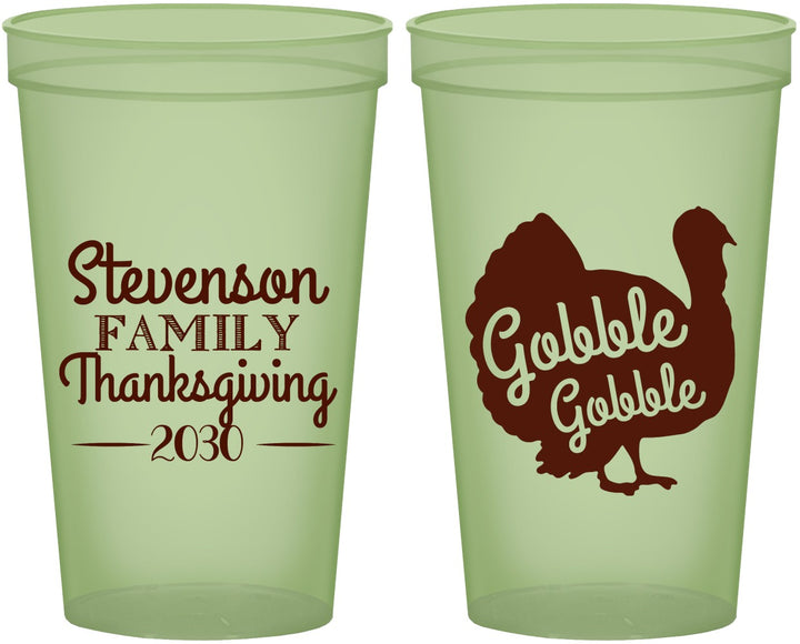 Custom Thanksgiving 22 oz Glow In The Dark Cups - Gobble Turkey | 260018