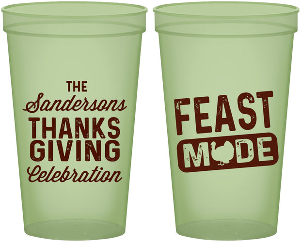 Custom Thanksgiving 22 oz Glow In The Dark Cups - Feast Mode | 260019