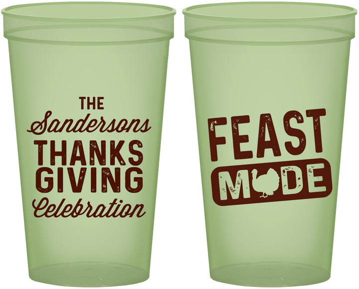 Custom Thanksgiving 22 oz Glow In The Dark Cups - Feast Mode | 260019
