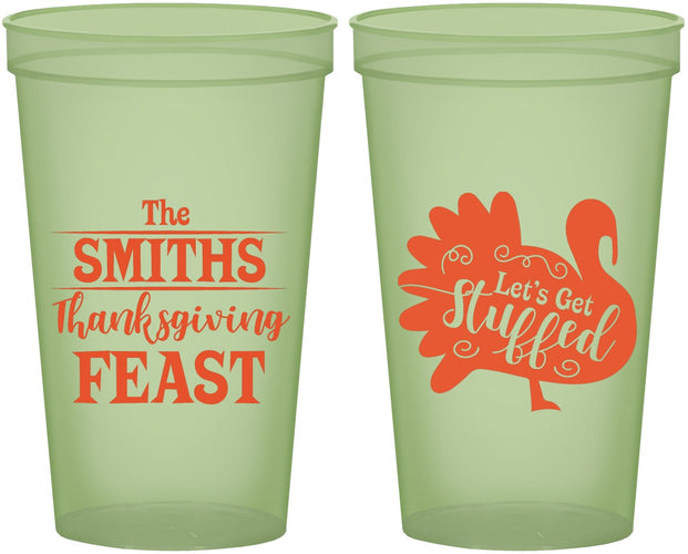 Custom Thanksgiving 22 oz Glow In The Dark Cups - Lets Get Stuffed | 260020