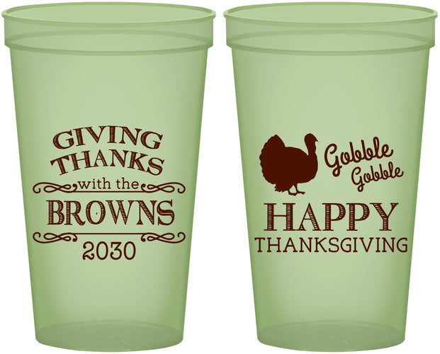 Custom Thanksgiving 22 oz Glow In The Dark Cups - Gobble Gobble | 260022