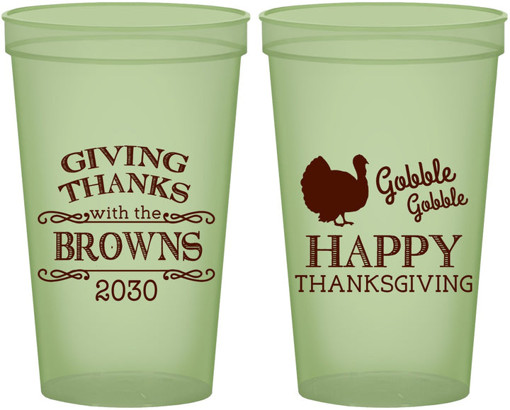Custom Thanksgiving 22 oz Glow In The Dark Cups - Gobble Gobble | 260022