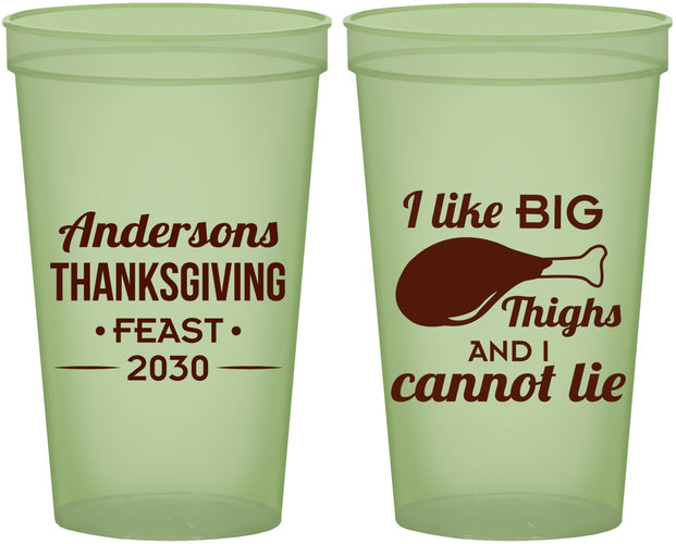 Custom Thanksgiving 22 oz Glow In The Dark Cups - Big Thighs | 260023