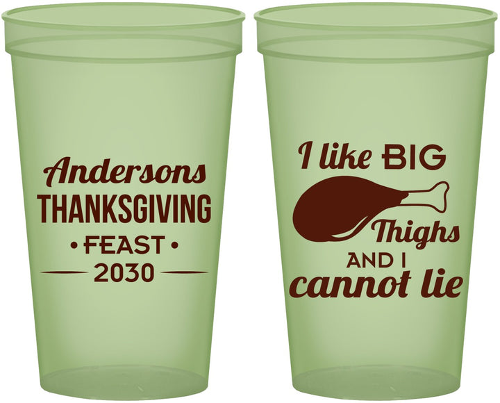 Custom Thanksgiving 22 oz Glow In The Dark Cups - Big Thighs | 260023