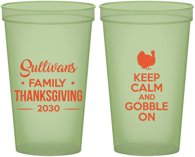 Custom Thanksgiving 22 oz Glow In The Dark Cups - Gobble Turkey | 260024