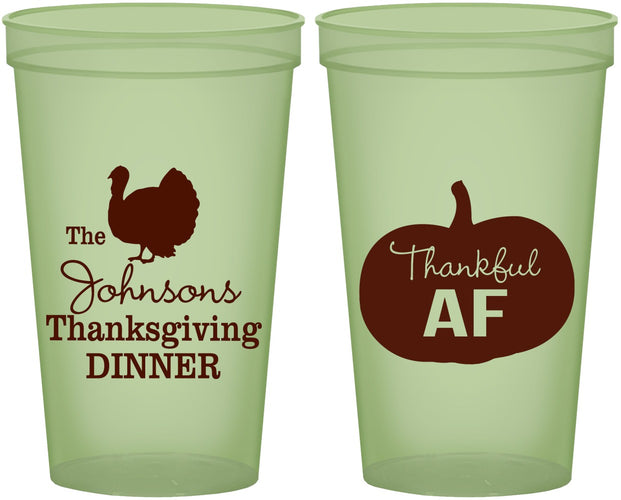 Custom Thanksgiving 22 oz Glow In The Dark Cups - Thankful Af | 260026