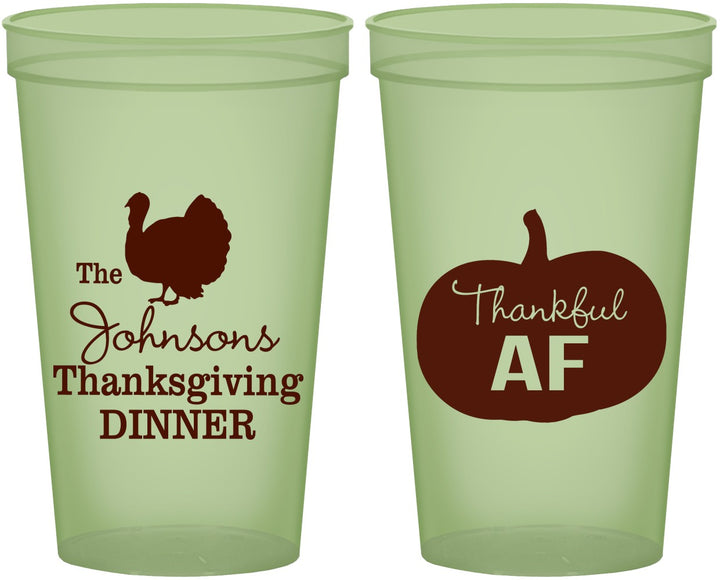 Custom Thanksgiving 22 oz Glow In The Dark Cups - Thankful Af | 260026
