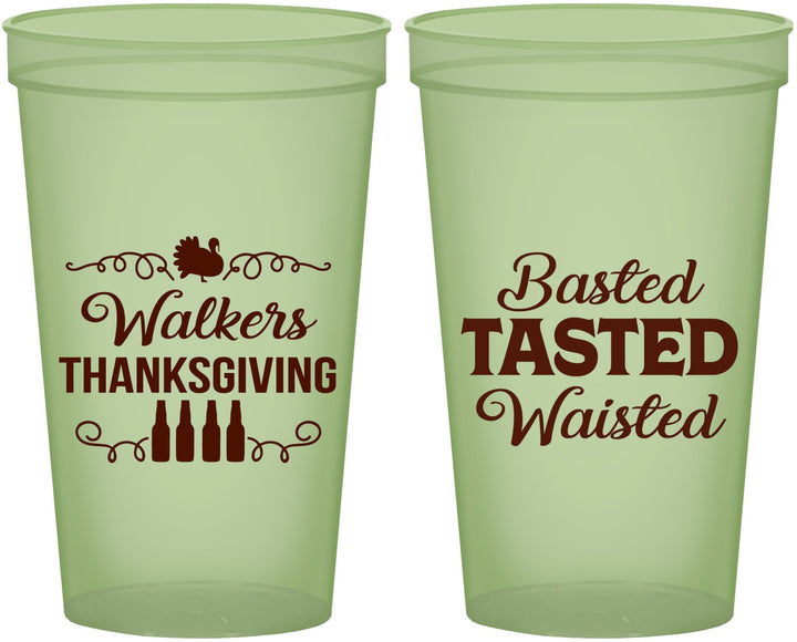Custom Thanksgiving 22 oz Glow In The Dark Cups - Basted Tasted Waisted | 260027