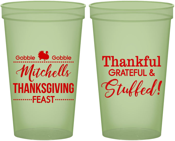 Custom Thanksgiving 22 oz Glow In The Dark Cups - Thankful Stuffed | 260029