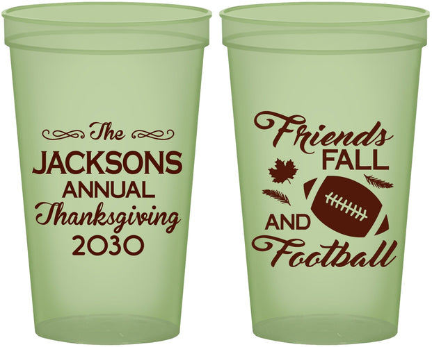 Custom Thanksgiving 22 oz Glow In The Dark Cups - Football | 260031