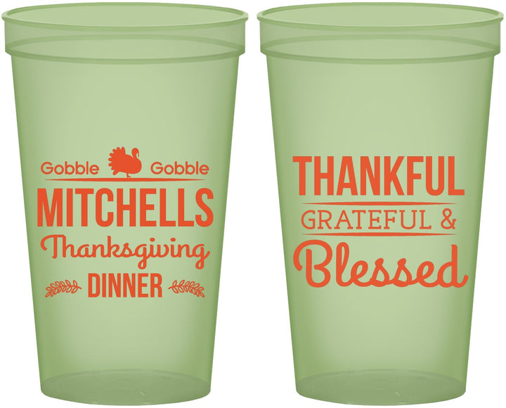 Custom Thanksgiving 22 oz Glow In The Dark Cups - Thankful Blessed | 260032