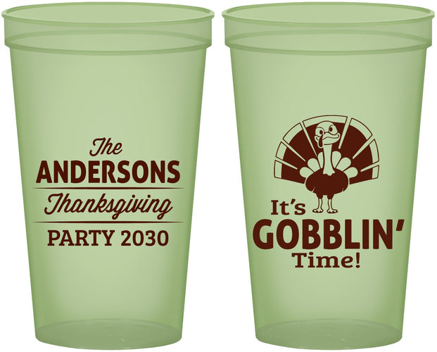 Custom Thanksgiving 22 oz Glow In The Dark Cups - Turkey Gobblin | 260035