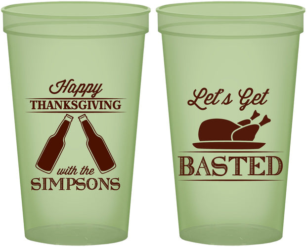 Custom Thanksgiving 22 oz Glow In The Dark Cups - Lets Get Basted | 260039