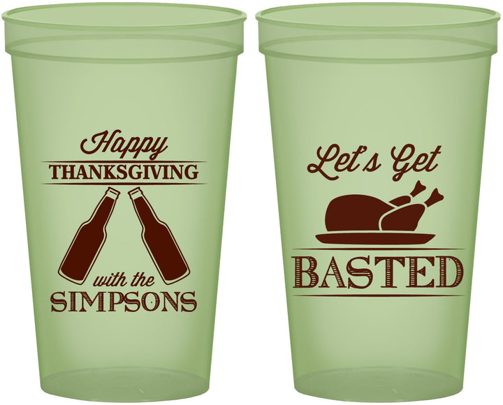Custom Thanksgiving 22 oz Glow In The Dark Cups - Lets Get Basted | 260039