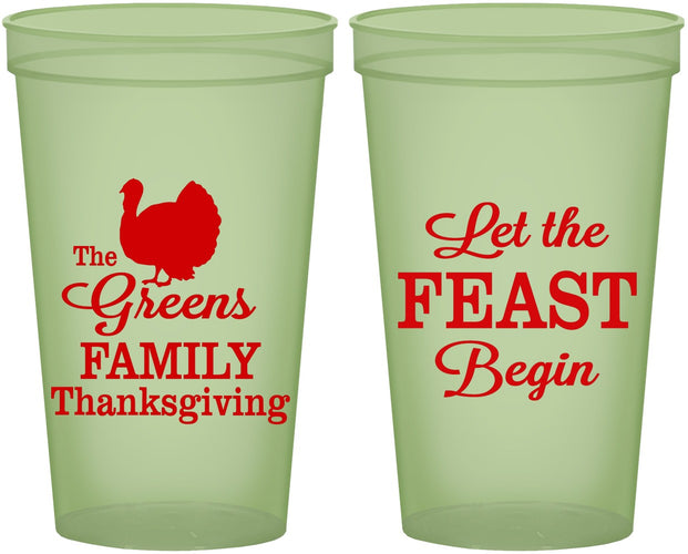 Custom Thanksgiving 22 oz Glow In The Dark Cups - Let The Feast Begin | 260041
