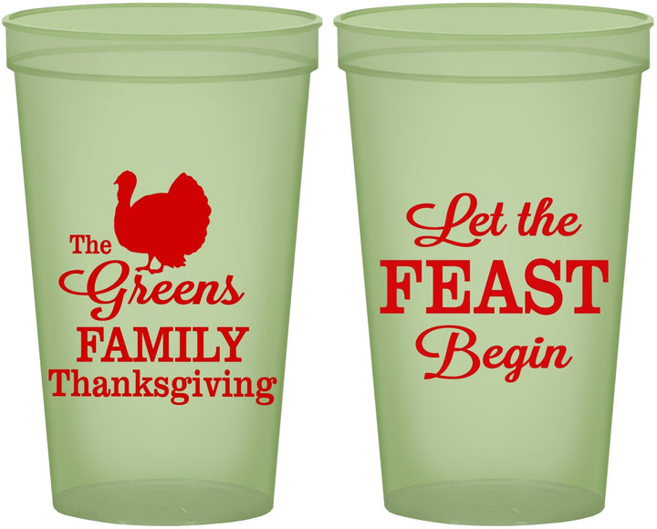 Custom Thanksgiving 22 oz Glow In The Dark Cups - Let The Feast Begin | 260041