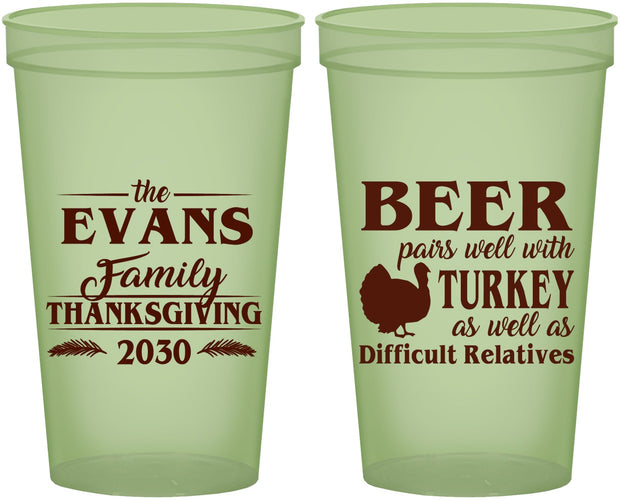 Custom Thanksgiving 22 oz Glow In The Dark Cups - Turkey | 260042