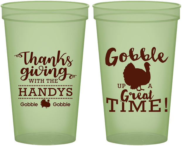 Custom Thanksgiving 22 oz Glow In The Dark Cups - Turkey Gobble | 260043