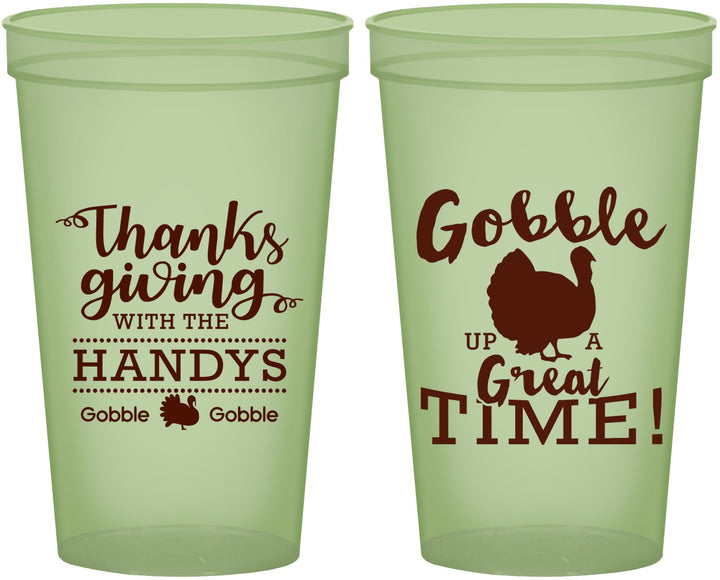 Custom Thanksgiving 22 oz Glow In The Dark Cups - Turkey Gobble | 260043