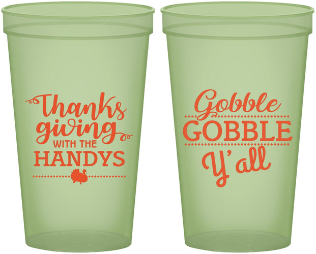 Custom Thanksgiving 22 oz Glow In The Dark Cups - Gobble Gobble | 260044