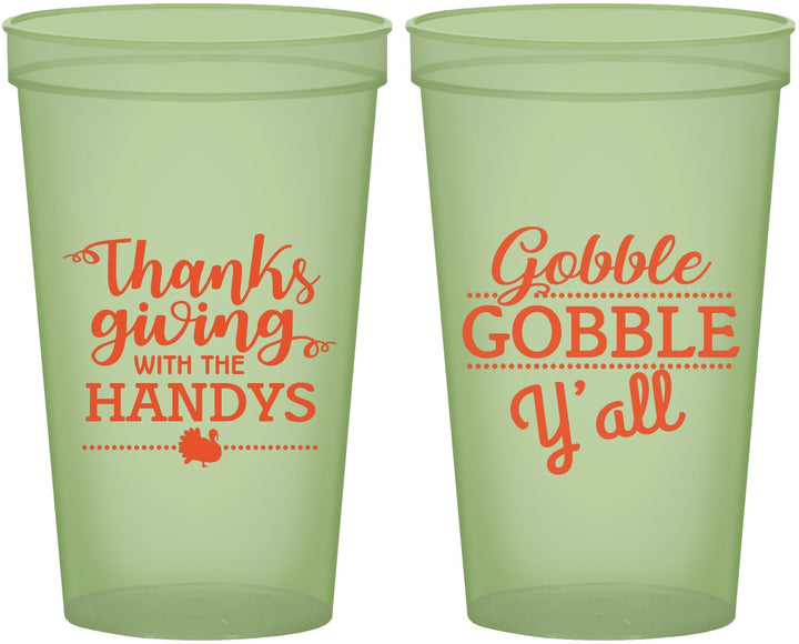 Custom Thanksgiving 22 oz Glow In The Dark Cups - Gobble Gobble | 260044