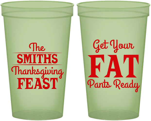 Custom Thanksgiving 22 oz Glow In The Dark Cups - Fat Pants Ready | 260045