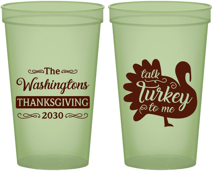 Custom Thanksgiving 22 oz Glow In The Dark Cups - Talk Turkey To Me | 260046