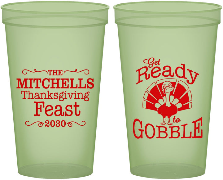 Custom Thanksgiving 22 oz Glow In The Dark Cups - Turkey Gobble | 260049