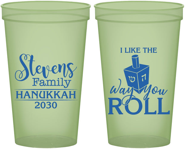 Custom Hanukkah 22 oz Glow In The Dark Cups - Dreidel | 270002