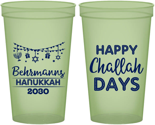 Custom Hanukkah 22 oz Glow In The Dark Cups - Challah Days | 270003