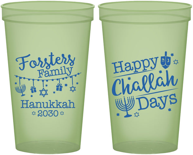 Custom Hanukkah 22 oz Glow In The Dark Cups - Challah Days | 270004