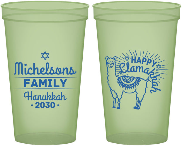 Custom Hanukkah 22 oz Glow In The Dark Cups - Llamakkah | 270017