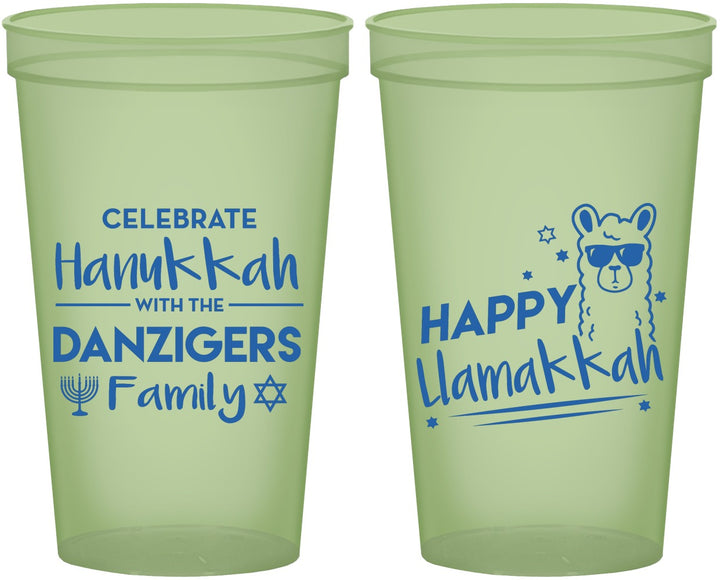 Custom Hanukkah 22 oz Glow In The Dark Cups - Llamakkah | 270018