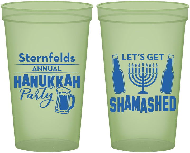 Custom Hanukkah 22 oz Glow In The Dark Cups - Menorah | 270026