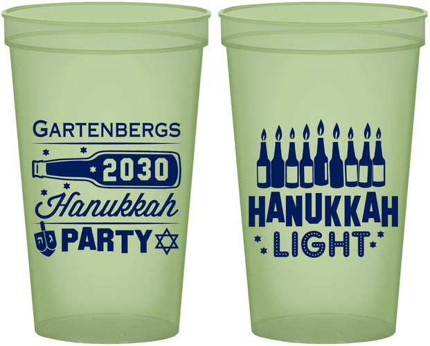 Custom Hanukkah 22 oz Glow In The Dark Cups - Menorah | 270027
