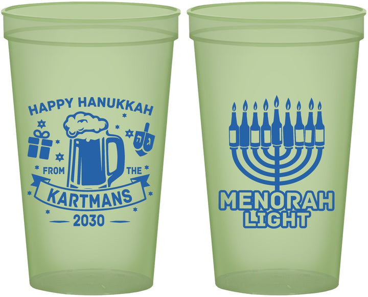 Custom Hanukkah 22 oz Glow In The Dark Cups - Menorah | 270028