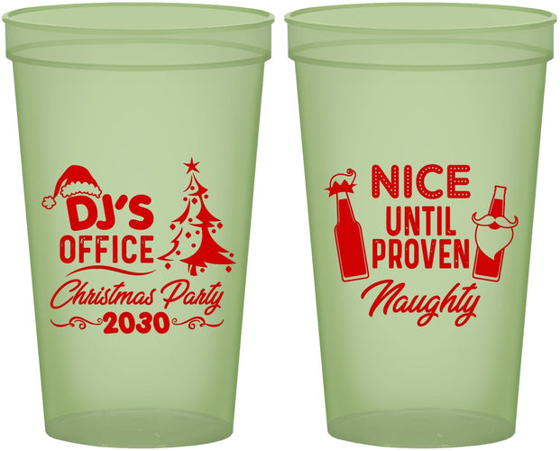 Custom Christmas 22 oz Glow In The Dark Cups - Naughty Or Nice | 280000