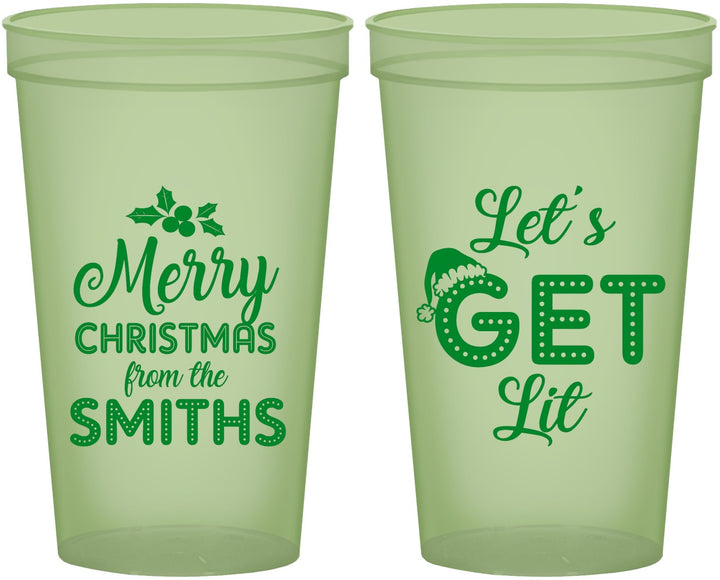 Custom Christmas 22 oz Glow In The Dark Cups - Lets Get Lit | 280001